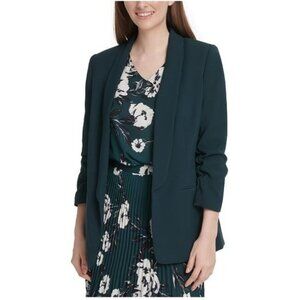 DKNY Ruched-Sleeve Open-Front Blazer